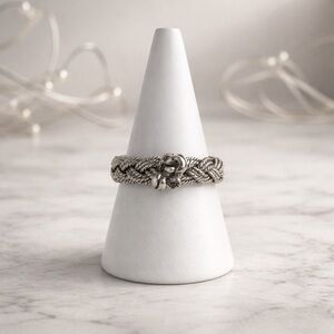 Vintage Sterling Silver Braided Wire Ring